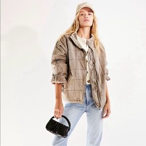 Free People Dolman Quilted Knit Jacket Cardamom